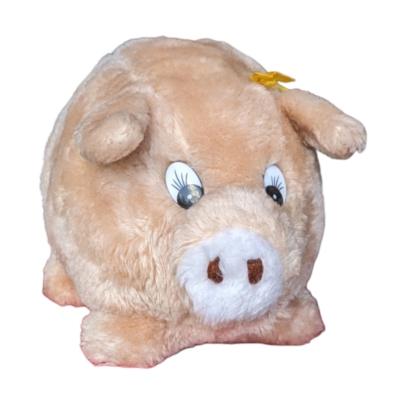 Mary Meyer Vintage Plush Pig Piggy Bank With Stopper Stuffed Animal - Picture 9 of 13